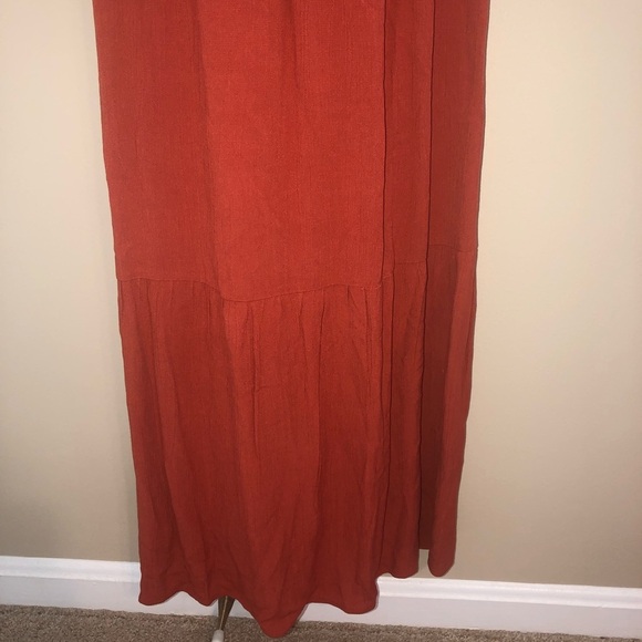 NWT LOFT Strappy Tiered Burnt Orange Maxi Dress - Picture 5 of 9